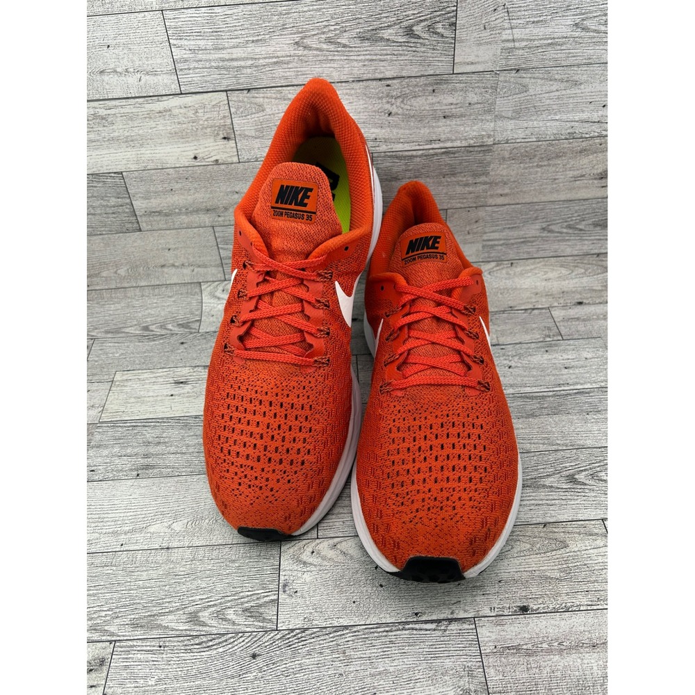 Nike Zoom Pegasus 35 Men Sz 10.5 Orange White Running Shoes 942851-801